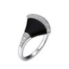 Charles Garnier Charles Garnier Sterling Silver Ring Made With Black Onyx (13x9x2mm) And CZ Rhodium Finish Size 6
