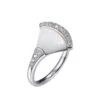 Charles Garnier Charles Garnier Sterling Silver Ring Made With Mother Of Pearl (13x9x2mm) And CZ Rhodium Finish Size 6