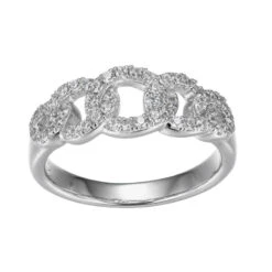 Charles Garnier Charles Garnier Sterling Silver Ring With Pave CZ Rhodium Finish Size 6