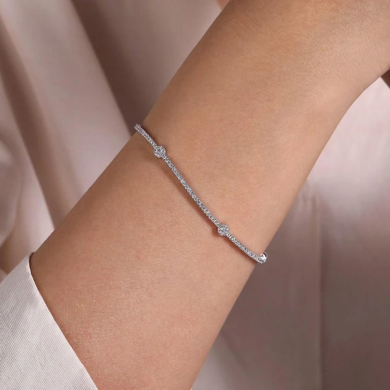 Gabriel & Co. Fashion Gabriel & Co. 14k White Gold Lusso Diamond Tennis Bracelet - Image 3